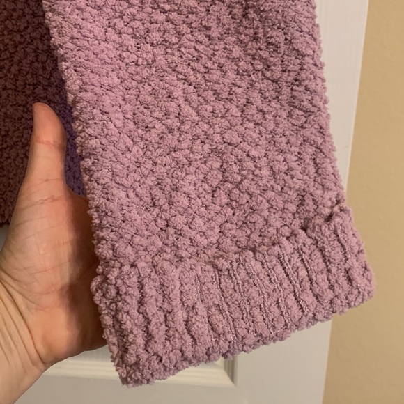 Lavender Sherpa V Neck Sweater - Picture 3 of 7
